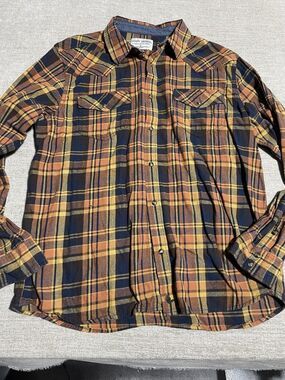 Cody James Shirt Men’s XL Yellow Plaid Button Down Long Sleeve Western Apparel